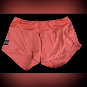 Oiselle Womens Running Shorts Size 8 Coral Athletic Zip Pocket Performance